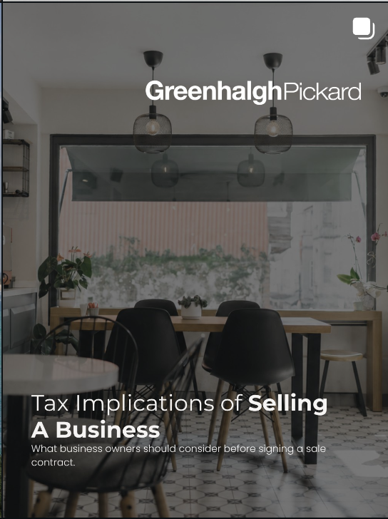 Blog graphic about the tax implications of selling a business